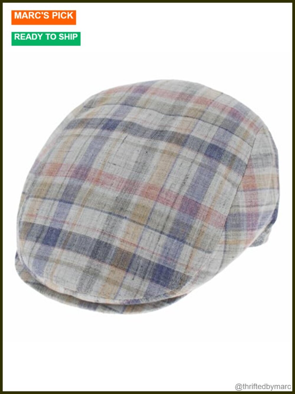 Men's 100% Linen Italian Flat Cap Newsboy Style Casual